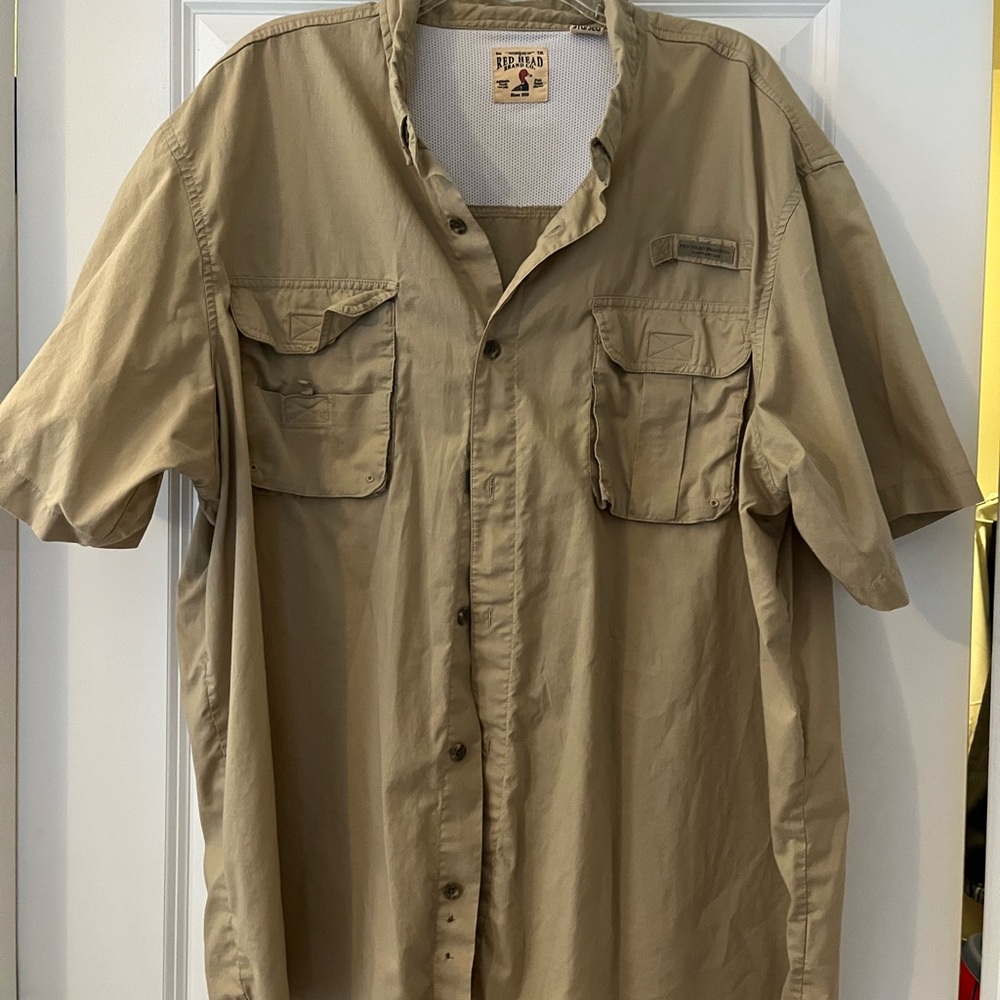 Men's Tan Short Sleeve Shirt